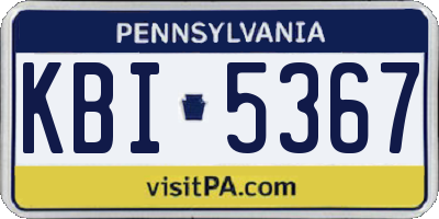 PA license plate KBI5367