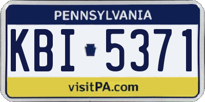 PA license plate KBI5371