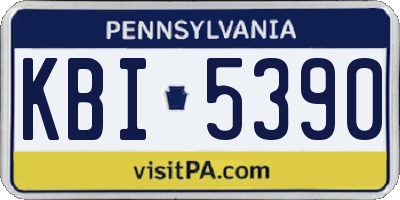 PA license plate KBI5390