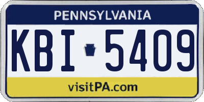 PA license plate KBI5409