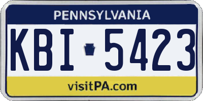 PA license plate KBI5423