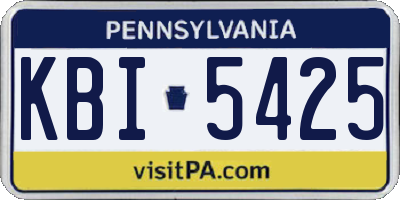 PA license plate KBI5425