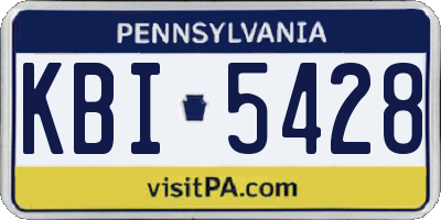 PA license plate KBI5428