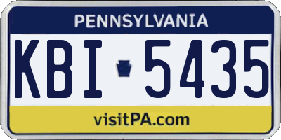 PA license plate KBI5435
