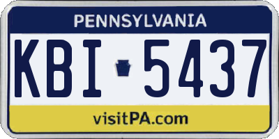 PA license plate KBI5437