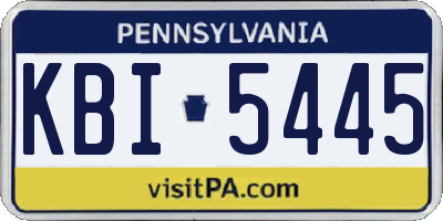 PA license plate KBI5445