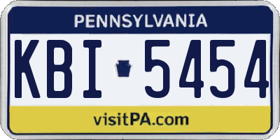 PA license plate KBI5454