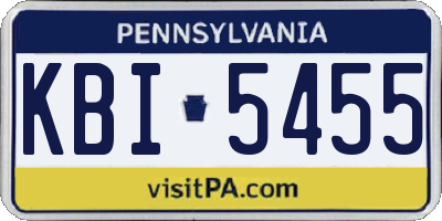 PA license plate KBI5455