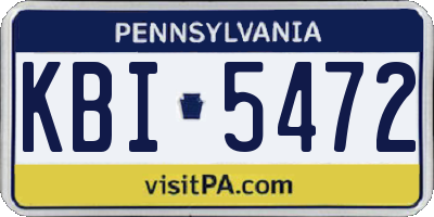PA license plate KBI5472