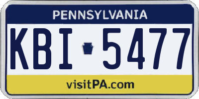 PA license plate KBI5477