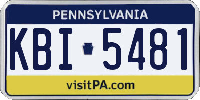 PA license plate KBI5481