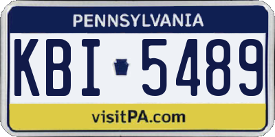 PA license plate KBI5489