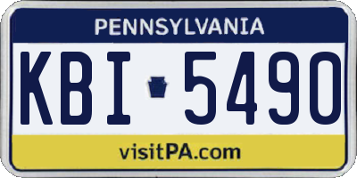 PA license plate KBI5490