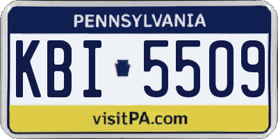 PA license plate KBI5509