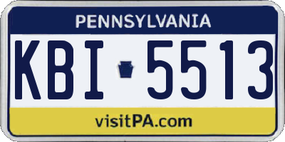 PA license plate KBI5513