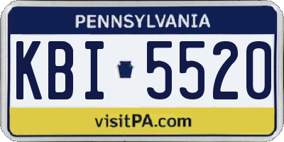 PA license plate KBI5520