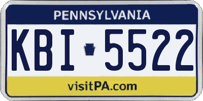 PA license plate KBI5522