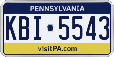 PA license plate KBI5543
