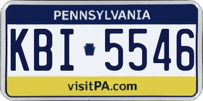 PA license plate KBI5546