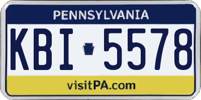 PA license plate KBI5578