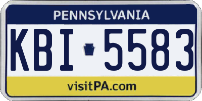 PA license plate KBI5583