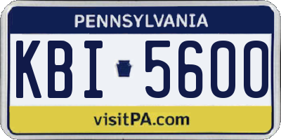 PA license plate KBI5600