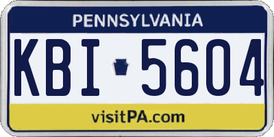 PA license plate KBI5604