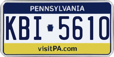 PA license plate KBI5610