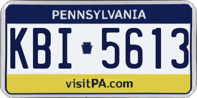 PA license plate KBI5613