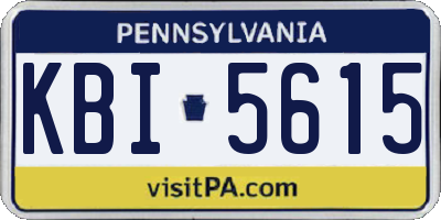 PA license plate KBI5615