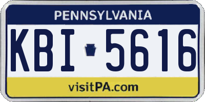 PA license plate KBI5616