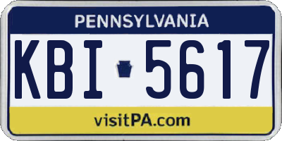 PA license plate KBI5617