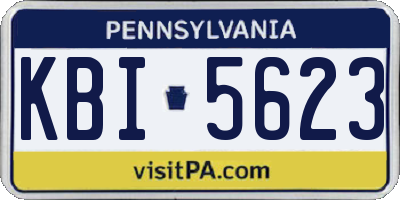 PA license plate KBI5623