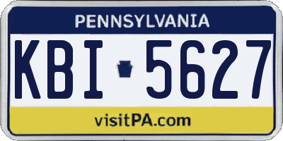 PA license plate KBI5627