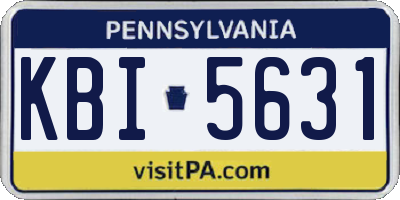 PA license plate KBI5631