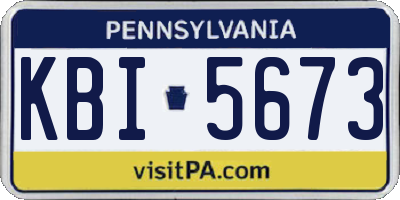 PA license plate KBI5673