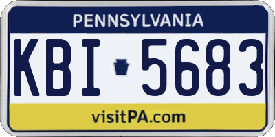 PA license plate KBI5683