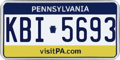 PA license plate KBI5693