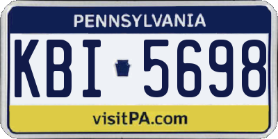 PA license plate KBI5698
