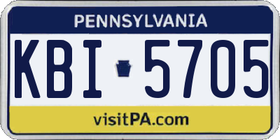 PA license plate KBI5705