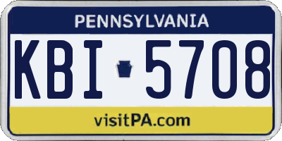 PA license plate KBI5708