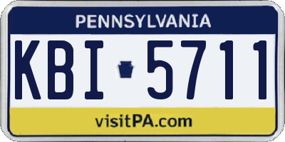 PA license plate KBI5711
