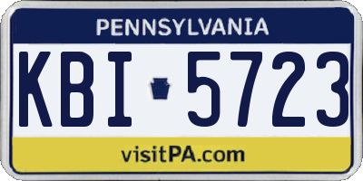 PA license plate KBI5723