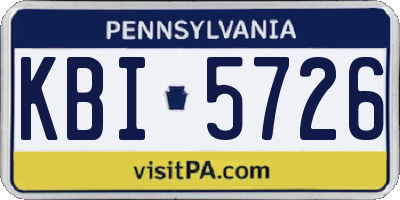 PA license plate KBI5726