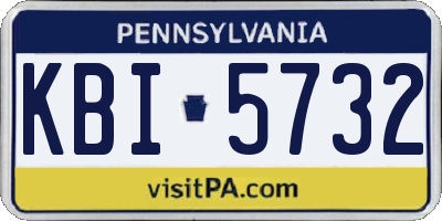 PA license plate KBI5732