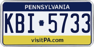 PA license plate KBI5733