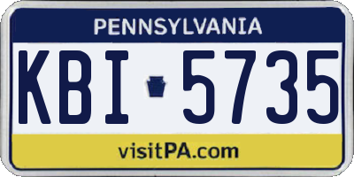 PA license plate KBI5735