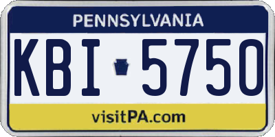 PA license plate KBI5750