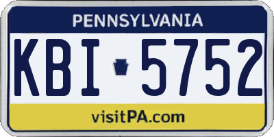 PA license plate KBI5752