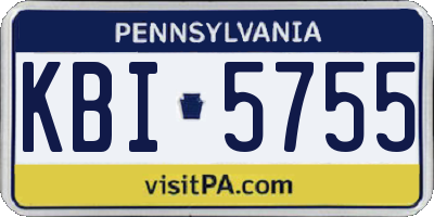 PA license plate KBI5755